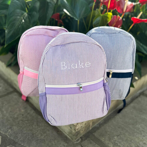 Seersucker backpack for toddlers Machine Embroidery Geek