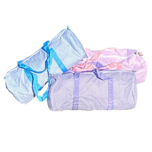 Seersucker Duffel Bag in Light Blue by Lauren James main image 1