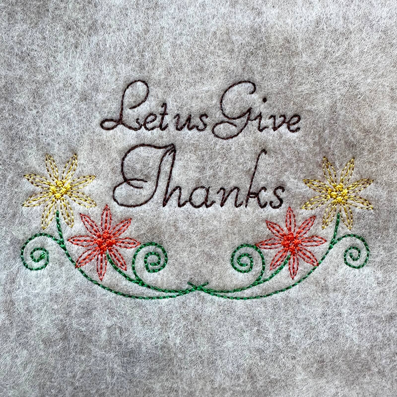 Let us give thanks free embroidery design
