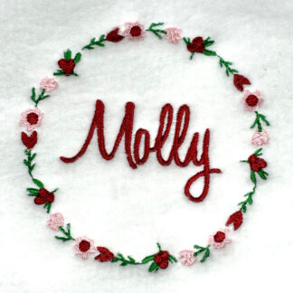 Dainty flower and heart wreath design