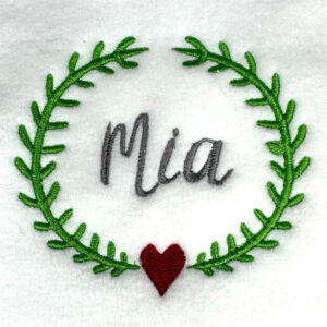 Valentine Laurel Wreath Embroidery Design