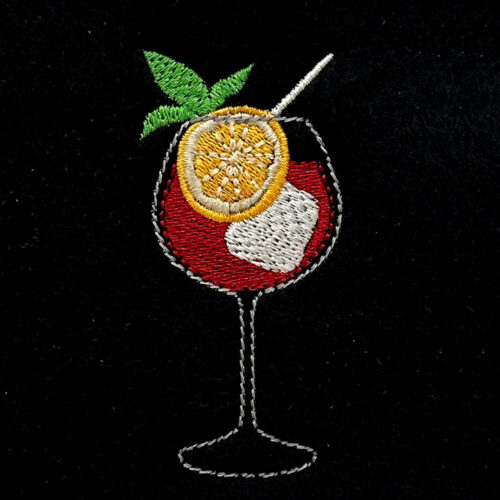 Aperol spritz embroidery design