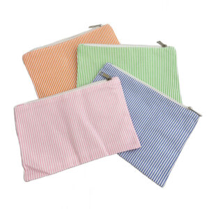 Seersucker makeup bag
