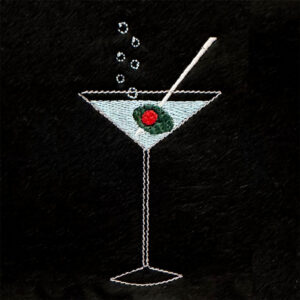 Martini embroidery design