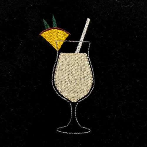 Retro cocktail embroidery design set