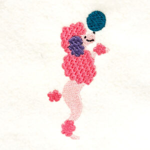 Poodle with ball embroidery design