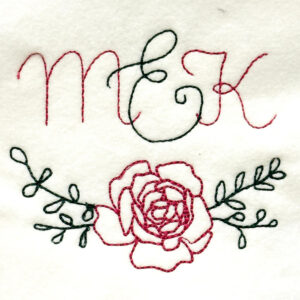 Rose and branches sketch border