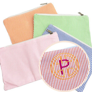 BLANKS BUNDLE: Seersucker makeup bag + Preppy Circle Stamp Bundle
