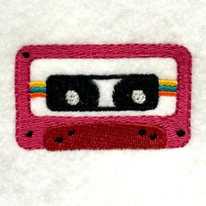 Cassette tape embroidery design