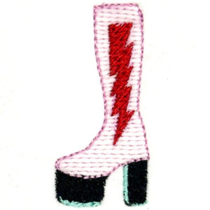 Platform boot embroidery design