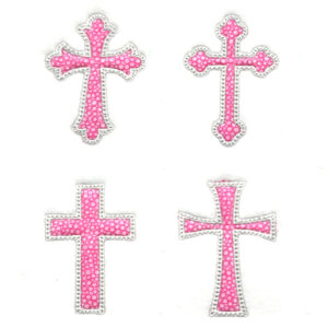 Cross appliqué set of four