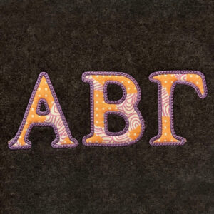 Alpha, Beta, Gamma Fancy Appliqué Font Design