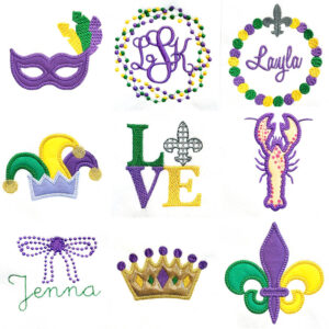 Love and Mardi Gras Design Set