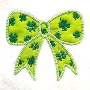 Bow with four leaf clover appliqué