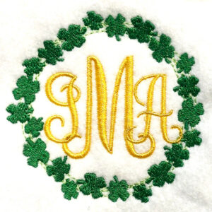 Clover wreath sketch embroidery design
