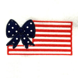 Flag with appliqué bow design