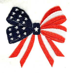 American Flag Bow Embroidery Design