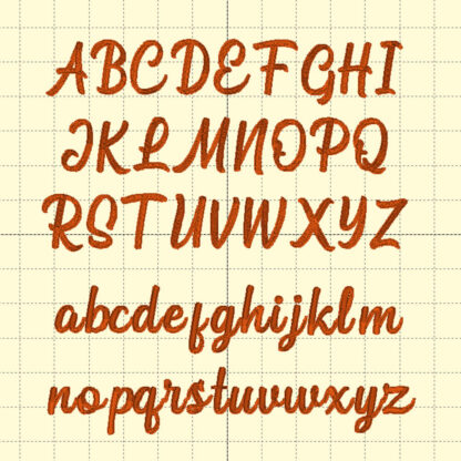 Marley Script Embroidery Font - all letters
