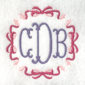 Circle Bow Frame Embroidery Design