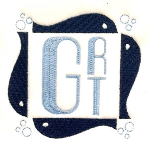Modern Fish Wreath Embroidery Design