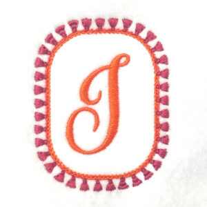Oval Mini Tassel Frame Embroidery Design