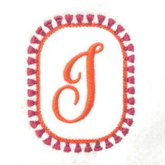 Oval Mini Tassel Frame Embroidery Design