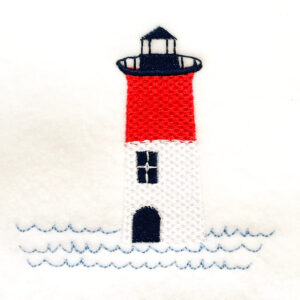 Retro Lighthouse Embroidery Design