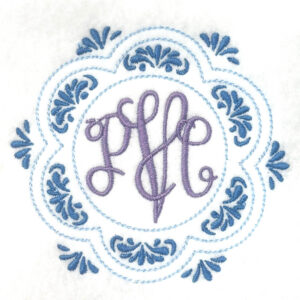 Scalloped Decorative Round Frame Embroidery Design