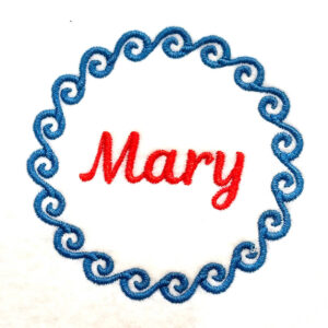 Simple Wave Wreath Embroidery Design