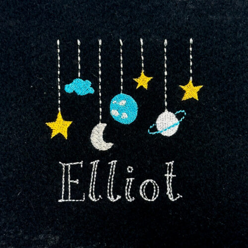 Hanging Space Emblems Embroidery Design