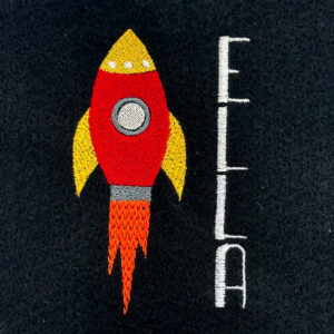Rocketship Embroidery Design
