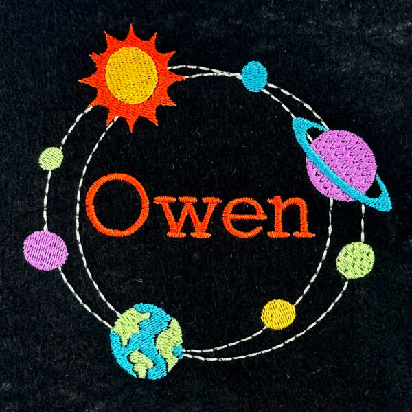 space and planet wreath