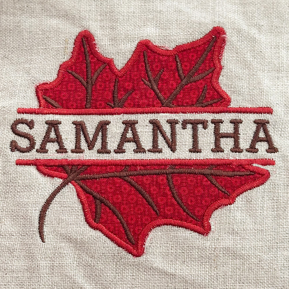 split leaf applique design 