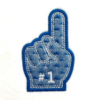 Foam Hand With Number One Appliqué Embroidery Design