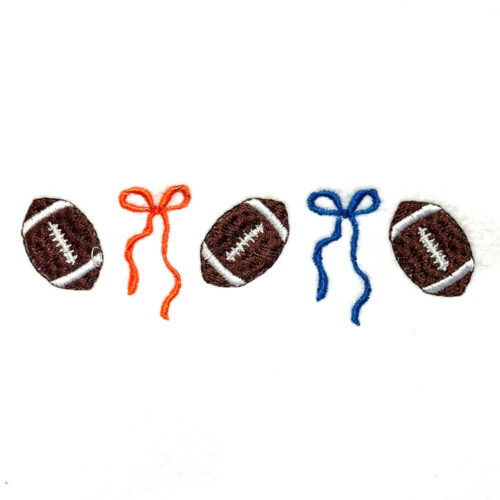 Football and Bows Embroidery Design