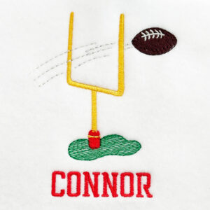 Football flying through field goal