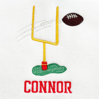 Football flying through field goal