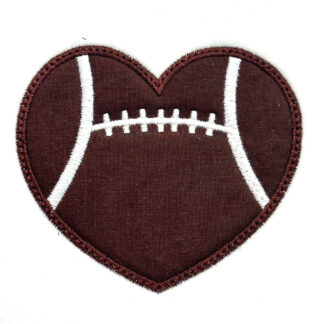 Football in Heart Appliqué Design