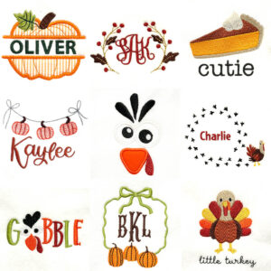 Thanksgiving Celebration Embroidery Design Set