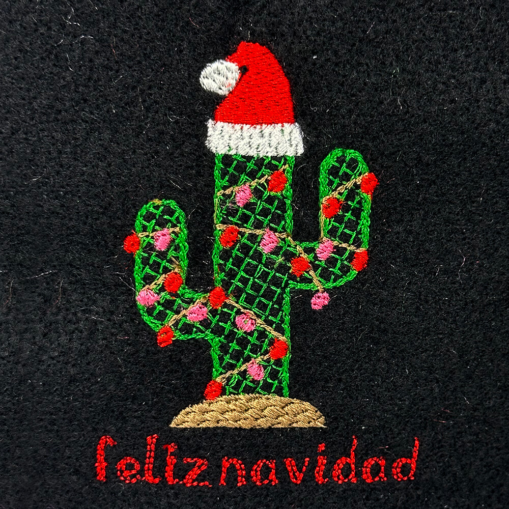 Cactus with Lights and Feliz Navidad