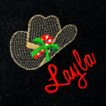 Cowboy Hat with Candy Cane Embroidery Design