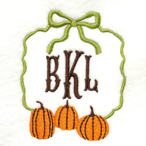 Pumpkin Bow Frame Embroidery Design