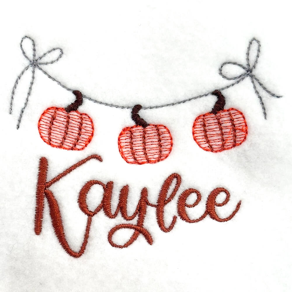 Pumpkins on a String Embroidery Design
