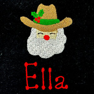 Santa with Cowboy Hat Embroidery Design