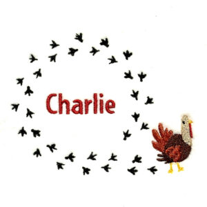 Turkey Trot Frame Embroidery Design