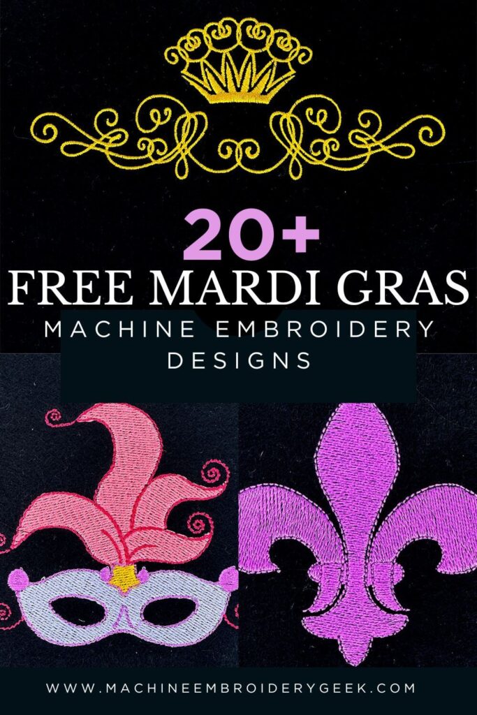 20 free mardi gras machine embroidery designs