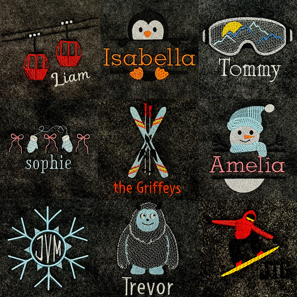 Retro Winter Vibes Embroidery Design Set