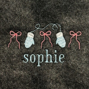 Bows and Mittens Embroidery Design