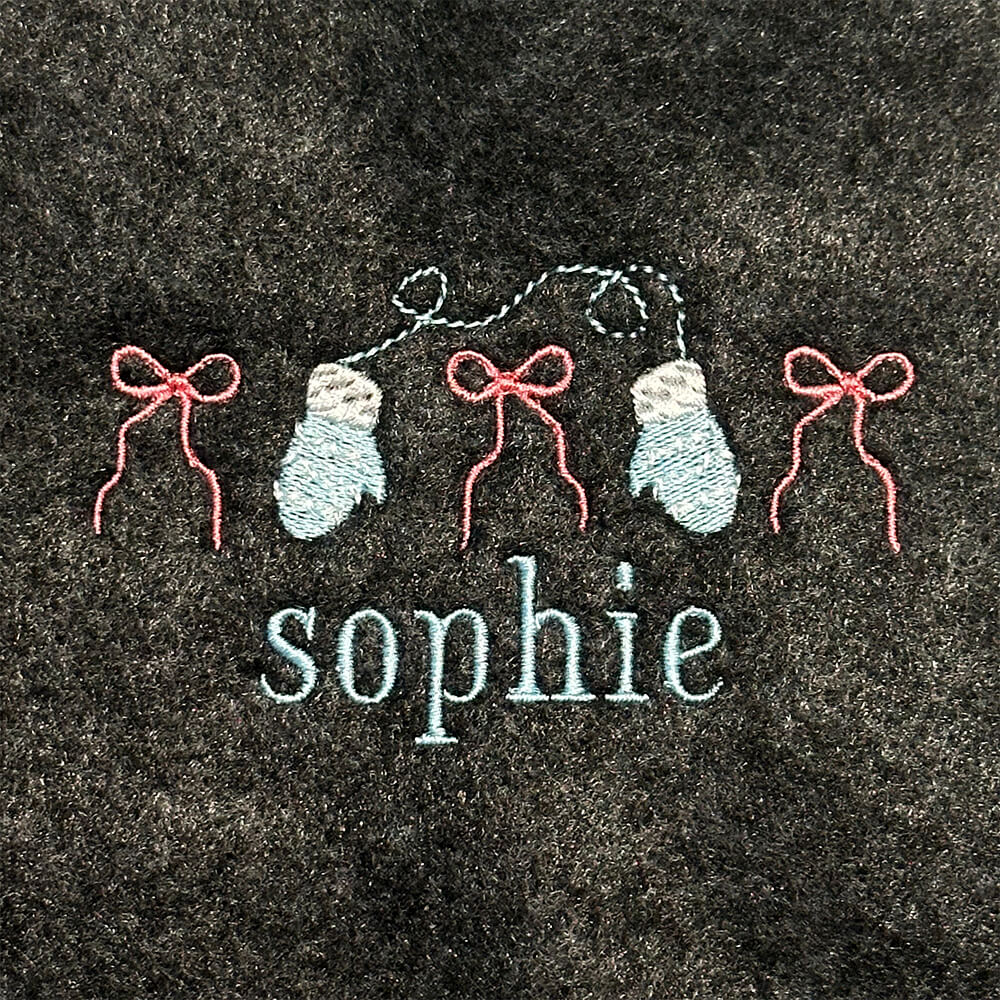 Bows and Mittens Embroidery Design