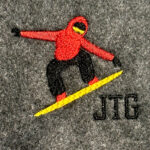 Retro Snowboarder Embroidery Design